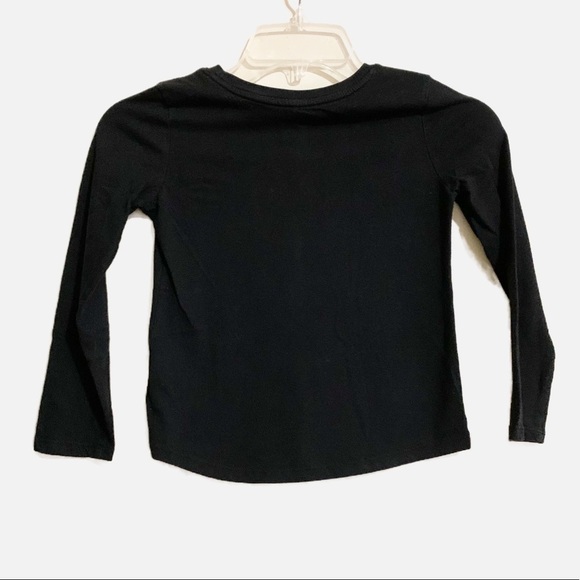 Wonder Nation Black Long Sleeve Crew Neck T Shirt Top Girls 6-6X. - Picture 2 of 6
